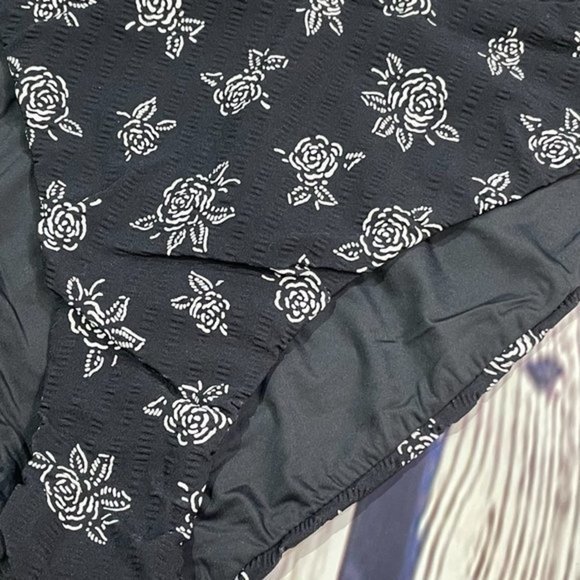 POLO RL Black White Floral Stencil Bikini Set L - Picture 8 of 16